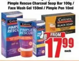 Boxer Pimple Rescue Charcoal Soap Bar / Face Wash Gel / Pimple Pen offer