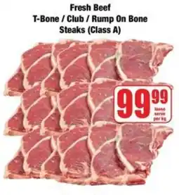 Boxer Fresh Beef T-Bone / Club / Rump On Bone Steaks (Class A) offer