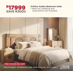 House & Home 5-Piece Amber Bedroom Suite offer