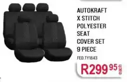 AutoZone AUTOKRAFT X STITCH POLYESTER SEAT COVER SET offer