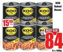Boxer Koo baked beans in tomato sauce offer