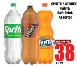 Boxer Sprite / Stoney Fanta Soft Drink Assorted offer