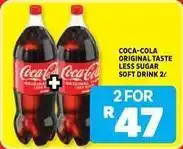 Usave Coca cola - original taste less sugar soft drink offer