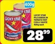 Usave Lucky star - pilchards in tomato/hot chilli sauce offer