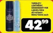 Usave Yardley - deodorant for ladies/men offer