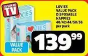 Usave Lovies - disposable nappies 40/42/44/50/56 per pack offer