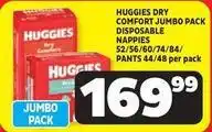 Usave Huggies - dry comfort jumbo pack disposable nappis pants offer
