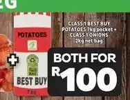 Usave Best buy - class 1 best buy potatoes 7kg pocket + class 1 onions 2kg net bag offer