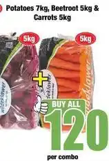 Boxer Potatoes, beetroot & carrots offer