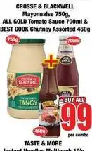 Boxer Crosse & blackwell - mayonnaise, tomato sauce, chutney offer