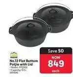 Makro Camp master - no.12 flat bottom potjie with lid - model: pp2000 offer