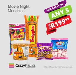 Crazy Plastics Movie Night Munchies offer