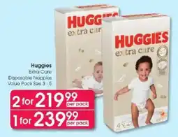 Clicks Huggies Extra Care Disposable Nappies offer