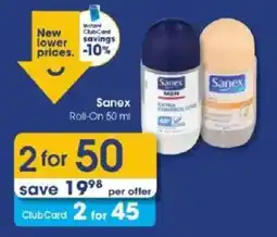 Clicks Sanex Roll-On offer