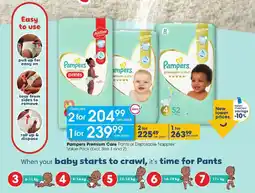 Clicks Pampers Premium Care Pants or Disposable Nappies Value Pack offer