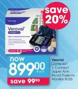 Clicks Veroval Compact + Connect Upper Arm Blood Pressure Monitor BU26 offer