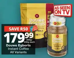 Checkers Douwe Egberts Instant Coffee offer