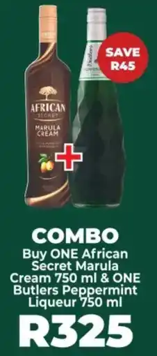 Food Lover's Market African Secret Marula Cream & Butlers Peppermint Liqueur offer