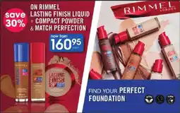 Clicks Rimmel Lasting Finish Liquid + Compact Powder & Match Perfection offer