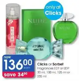 Clicks NUDE Fragrances offer