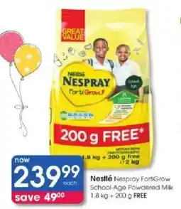 Clicks Nestlé Nespray FortiGrow School-Age Powdered Milk offer