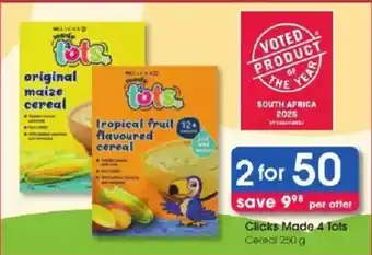 Clicks Made 4 Tots Cereal