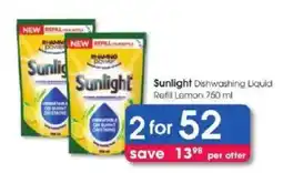 Clicks Sunlight Dishwashing Liquid Refill Lemon offer
