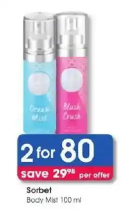 Clicks Sorbet Body Mist offer
