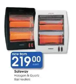 Clicks Safeway Halogen & Quartz Bar Heaters offer