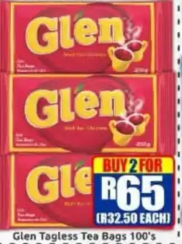 Three Star Cash and Carry Glen Tagless Tea Bags offer