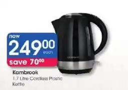 Clicks Kambrook 1.7 Litre Cordless Plastic Kettle offer
