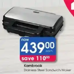 Clicks Kambrook Stainless Steel Sandwich Maker offer
