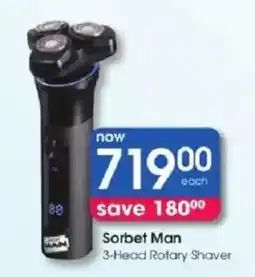 Clicks Sorbet Man 3-Head Rotary Shaver offer