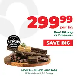 Food Lover's Market Beef Biltong or Droëwors offer