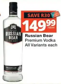 Checkers Liquor Shop Russian Bear Premium Vodka offer