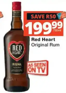 Checkers Liquor Shop Red Heart Original Rum offer