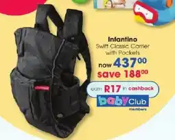 Clicks Infantino Swift Classic Carrier with Pockets offer