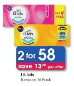 Clicks Lil-Lets Tampons 16-Pack offer
