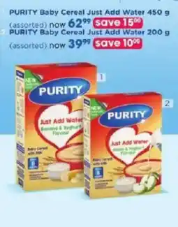Clicks PURITY Baby Cereal Just Add Water Assorted offer
