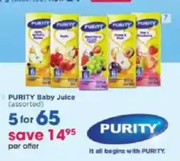 Clicks PURITY Baby Juice Assorted offer