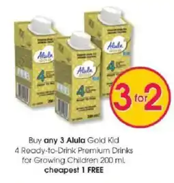 Clicks Alula Gold Kid 4 Ready-to-Drink Premium Drinks offer