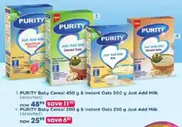 Clicks PURITY Baby Cereal & Instant Oats Just Add Milk Assorted offer