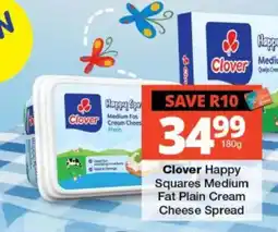 Checkers Clover Happy Squares Medium Fat Plain Cream Cheese Spread offer