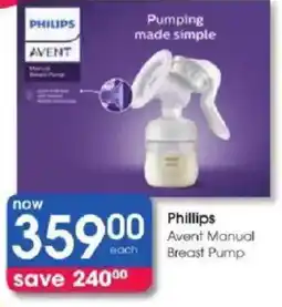 Clicks Phillips Avent Manual Breast Pump offer
