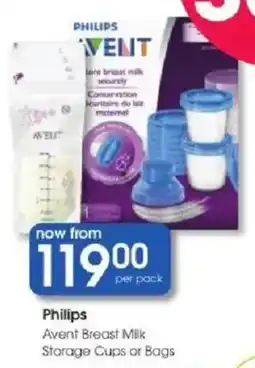 Clicks Philips Avent Breast Milk Storage Cups or Bags offer