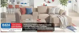 OK Furniture 2-Division Tristen Corner Chaise Lounge Suite with Console offer