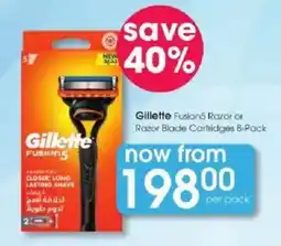 Clicks Gillette Fusion5 Razor or Razor Blade Cartridges 8-Pack offer