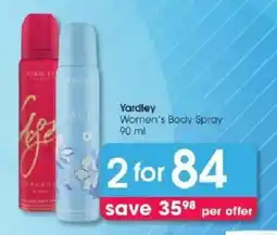 Clicks Yardley Women's Body Spray offer