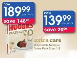 Clicks Huggies extra care Disposable Nappies offer