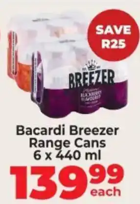 Bacardi Breezer Range Cans